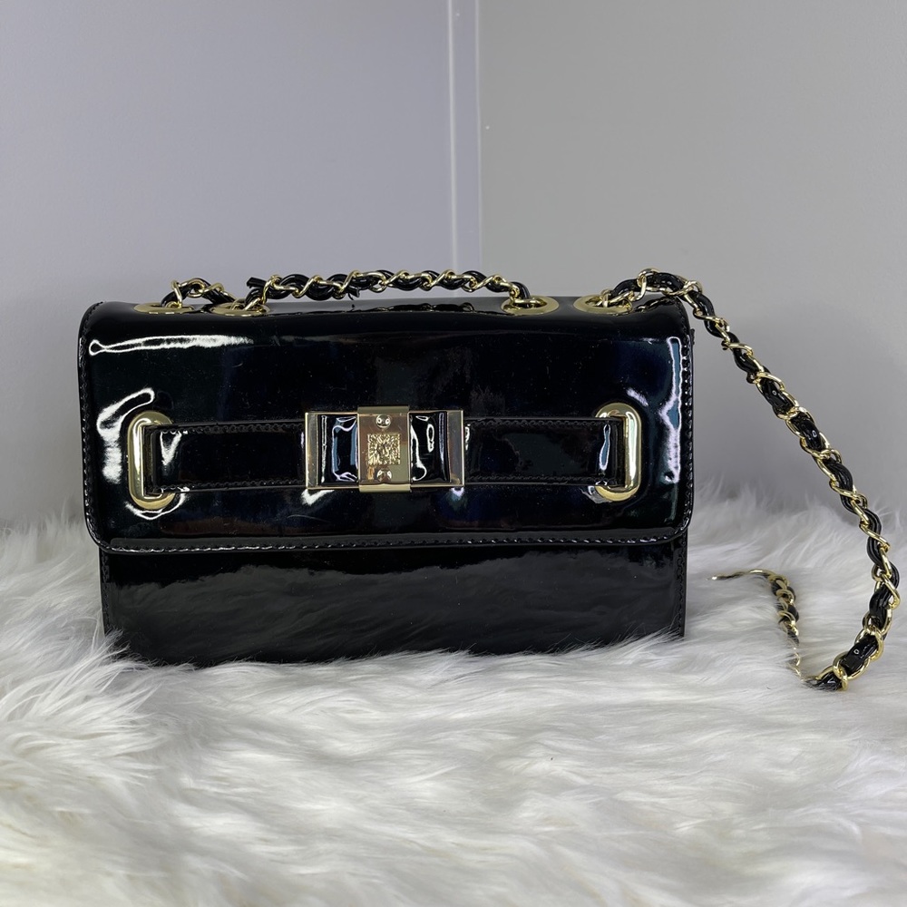 Anne Klein Black Patent Leather Purse